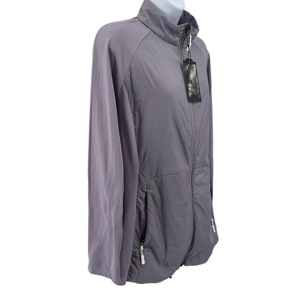 Kyodan Purple Zip Up Active Jacket Womens XXL Mock Neck Wind Resistant Softshell - Picture 2 of 8